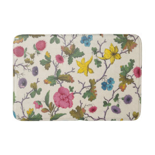 Small colorful flowers textile design Bath Mat