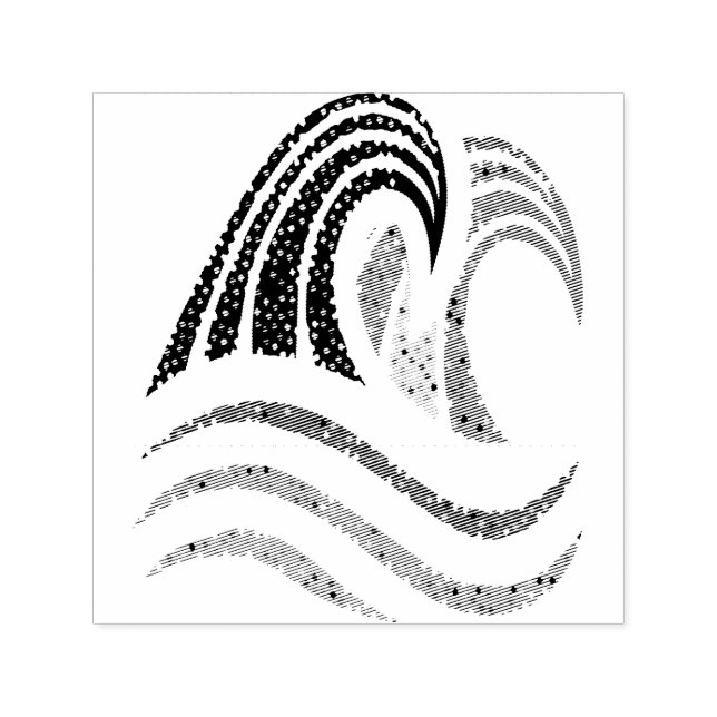 Small Colorful Waves Patterns Self-inking Stamp (Design)