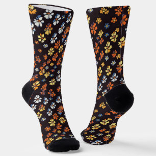 Small Colourful Flowers Pattern Socks