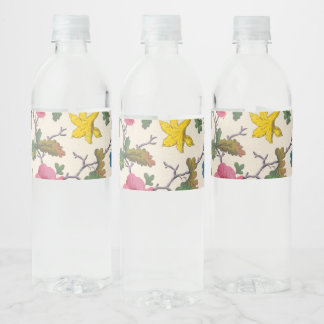 Small colourful flowers textile design water bottle label
