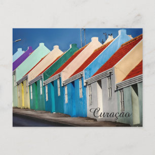 Small colourful houses Curacao Postcard