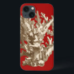Small Coral in Red iPhone 13 Case<br><div class="desc">Go underwater to explore the sea with all these different sea creatures. This vintage piece of sea art involving a red background and stylish tan coral is a perfect addition to any sea anemone lovers. Get your art print today on your product.</div>