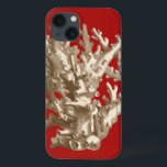 Small Coral in Red iPhone 13 Case<br><div class="desc">Go underwater to explore the sea with all these different sea creatures. This vintage piece of sea art involving a red background and stylish tan coral is a perfect addition to any sea anemone lovers. Get your art print today on your product.</div>
