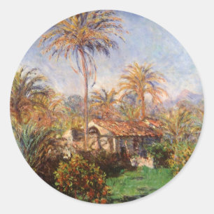 Small Country Farm in Bordighera by Claude Monet Classic Round Sticker