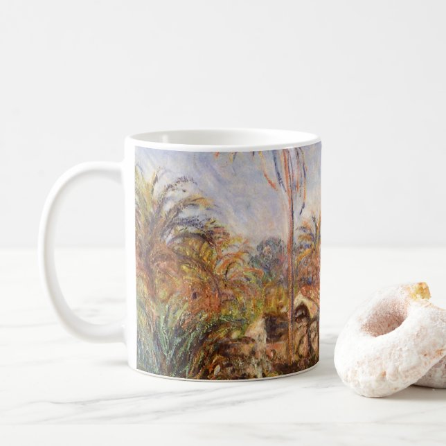 Small Country Farm in Bordighera by Claude Monet Coffee Mug (With Donut)