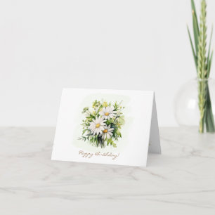 Small Custom Daisy Floral Birthday Card
