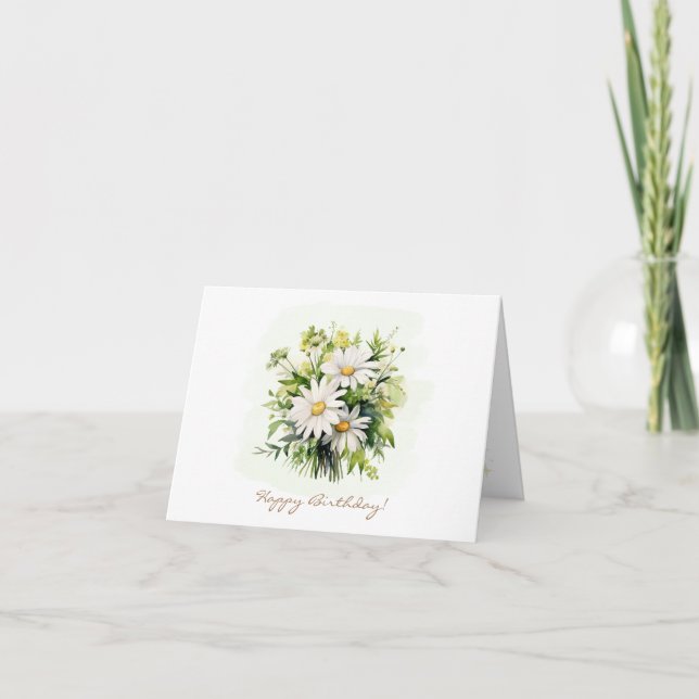 Small Custom Daisy Floral Birthday Card (Front)