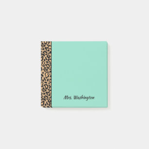 Small Custom Leopard Teacher Post It Notes