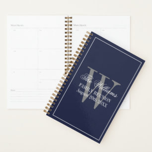 Small custom monogram family reunion party favour planner