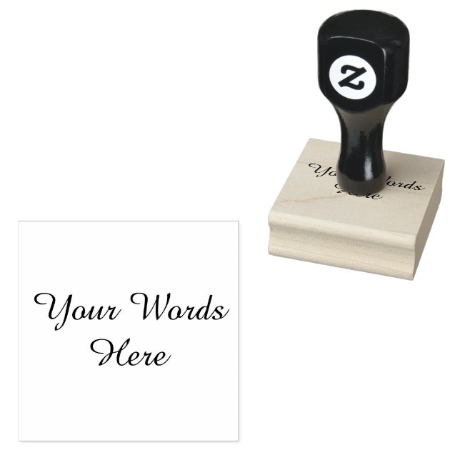 Small Custom Words With Elegant Font, Personalised Rubber Stamp (Stamped)