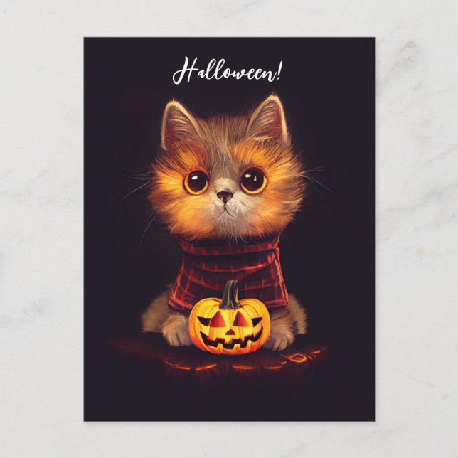 Small cute cat in a Halloween costume. Postcard (Front)