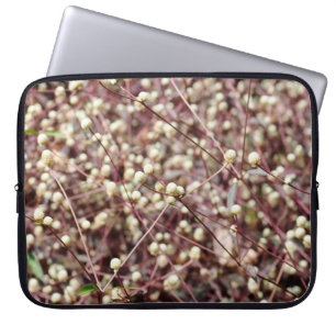 Small cute little ball shaped form wild white bush laptop sleeve