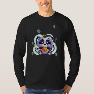 Small Cute Panda T Shirt Eats Kecks, Funny Bear Ho