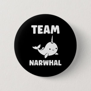 Small Cute Simple Minimalist Sea Unicorn Team Narw 6 Cm Round Badge