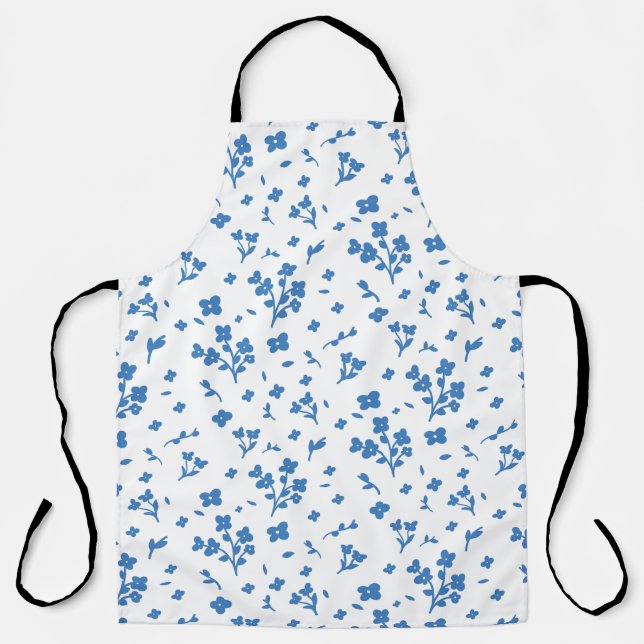 Small Dainty Blue Flowers Apron (Front)