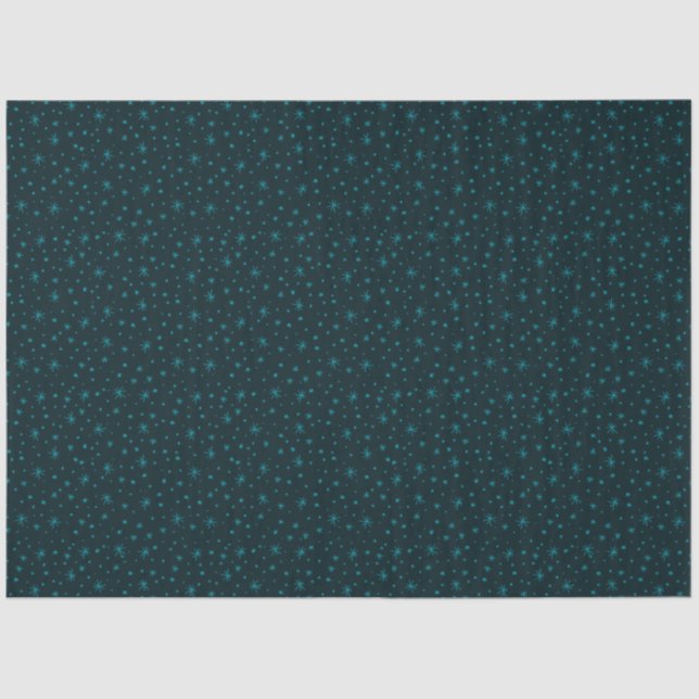 Small Dainty Blue Snowflakes Christmas Tissue Paper (Front)