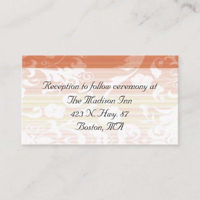 Small damask Wedding enclosure cards (Front)