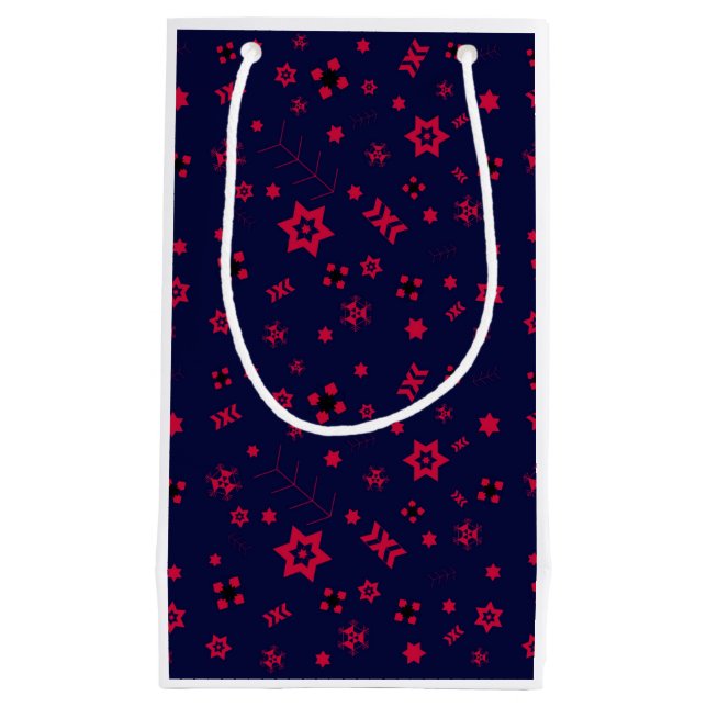 Small dark blue and red gift paper Bag (Front)