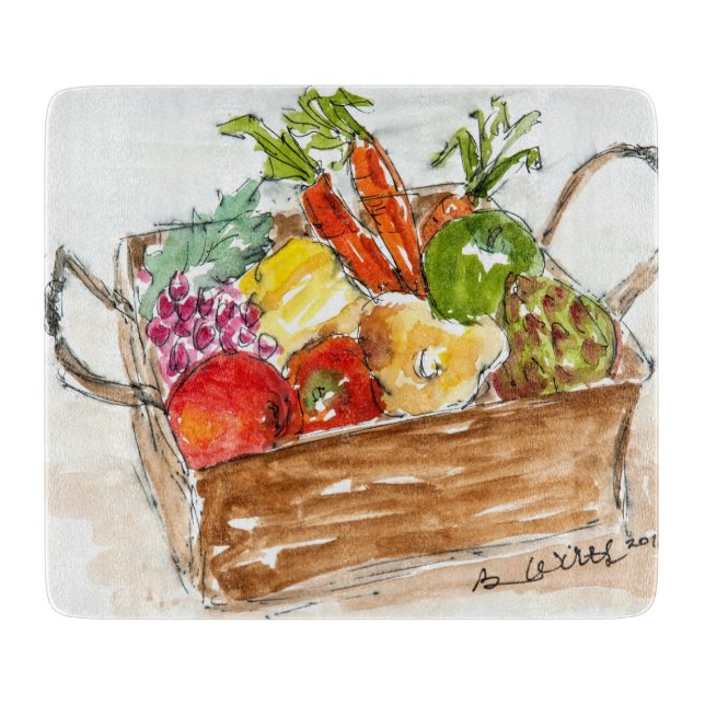 Small Decorative Glass Cutting Board (Front)