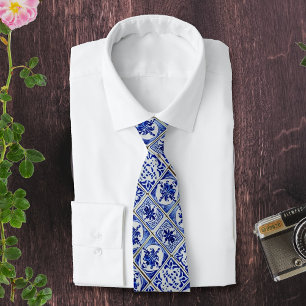 Small Delft Look Blue & White Dutch tiles Tie