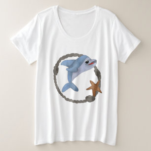 small dolphin plus size T-Shirt