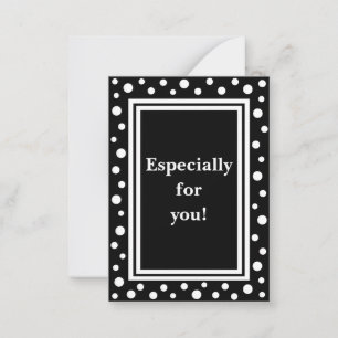 Small Dot Gift Note Cards_Black&White Card