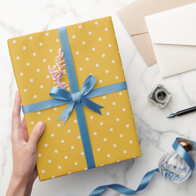 Small Dots candy yellow pattern Wrapping Paper (Gifting)