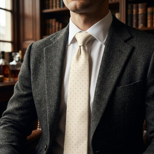 Small Dots on a Beige Background Tie