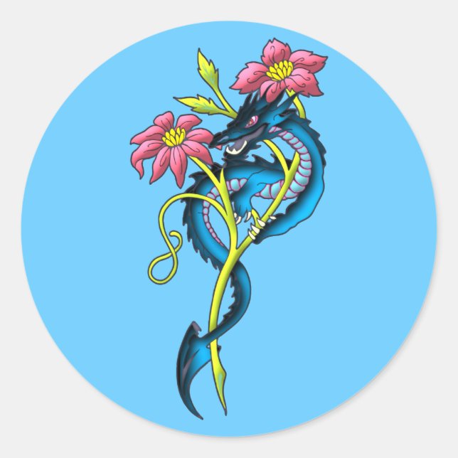 small dragon classic round sticker (Front)