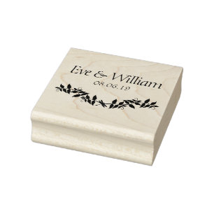 Small Dragonfly with Branches and leaves design Rubber Stamp