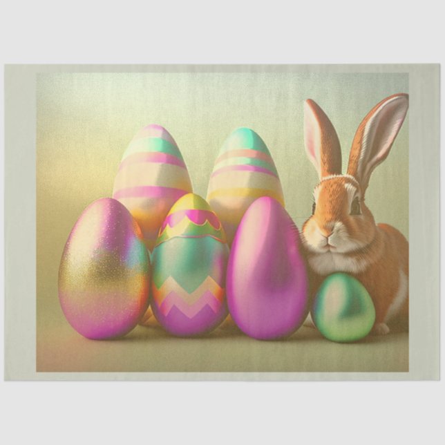 Small Easter Bunny and Eggs Collection Tissue Paper (Front)
