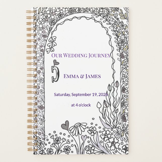 Small Elegant Whimsical Garden Door Wedding Planner (Front)
