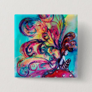 Small Elf of Mushrooms 15 Cm Square Badge