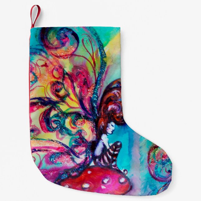 SMALL ELF OF MUSHROOMS CHRISTMAS STOCKING (Front)
