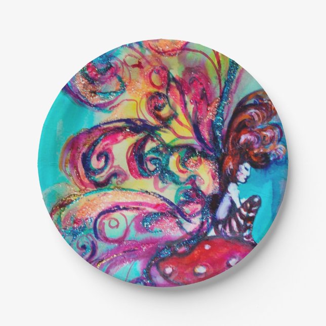 SMALL ELF OF MUSHROOMS PAPER PLATE (Front)