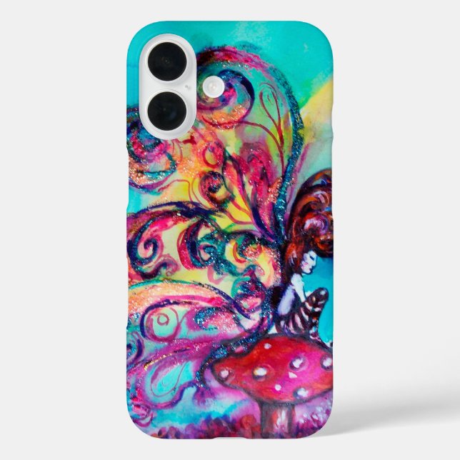 SMALL ELF OF MUSHROOMS ,pink yellow sparkle gold Case-Mate iPhone Case (Back)