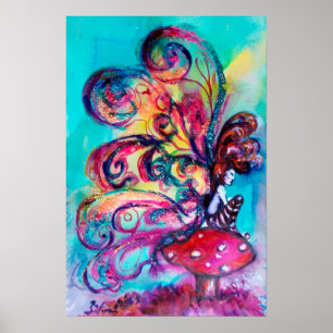 Small Elf of Mushrooms Poster