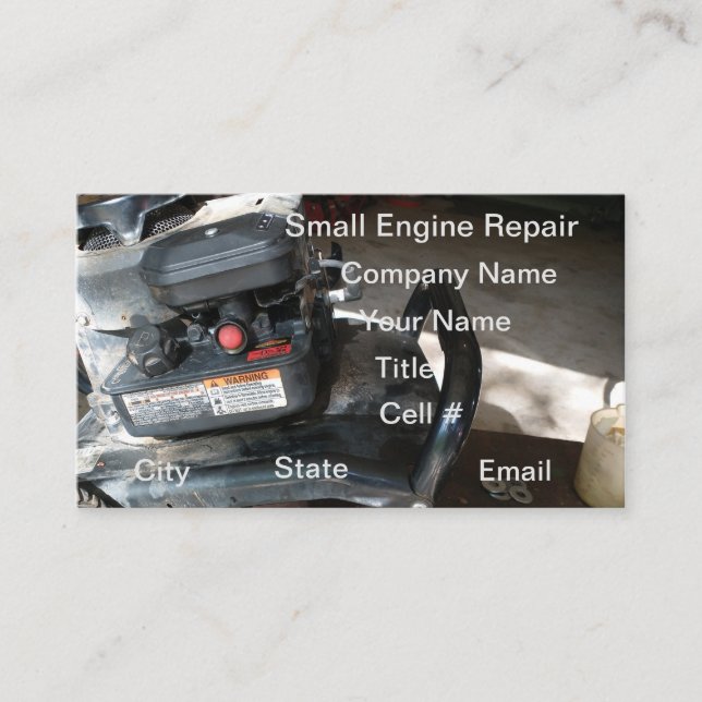 Small Engine Repair Garden Tools Business Card (Front)