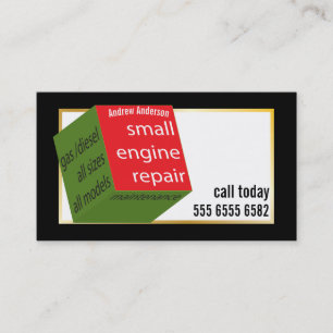 Small Engine Repair Great Value Colourful New Cube Business Card