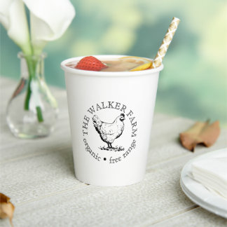 Small Farm Business Promotional Logo Paper Cups
