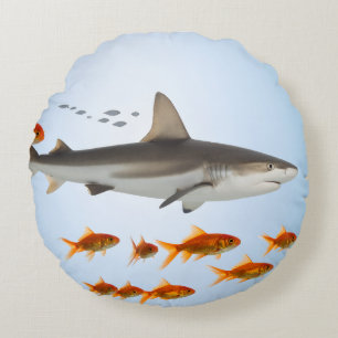 Small Fish Big Shadow Round Cushion