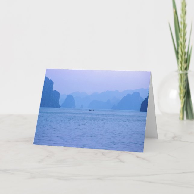 Small fishing boat in Ha Long Bay - Vietnam, Asia Card (Front)