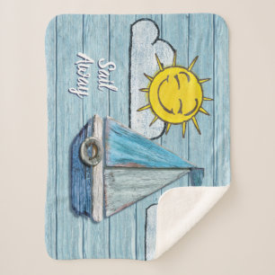 Small fleece blanket Driftwood Beach yacht design