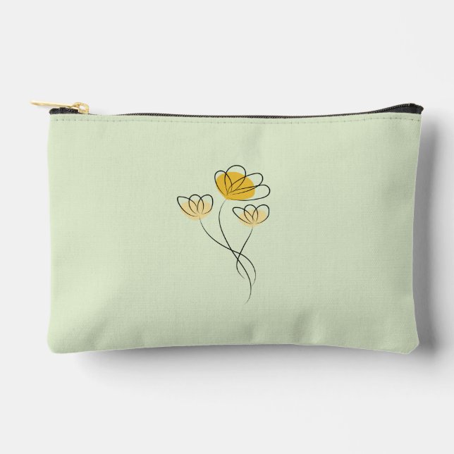 Small Flower Designed Accessory Pouch (Front)