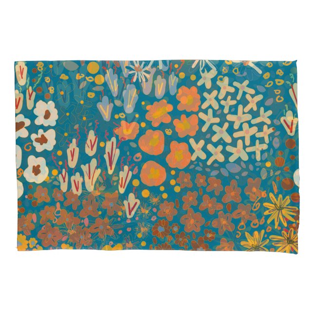 Small flower doodle, colourful floral pattern. pillowcase (Front)