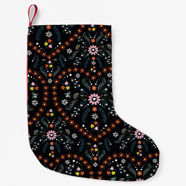 Small flower heart: fantasy seamless. christmas stocking (Front)