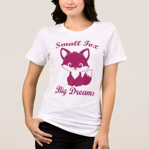 Small Fox, Big Dreams Cute Fox T-Shirt Tri-Blend Shirt
