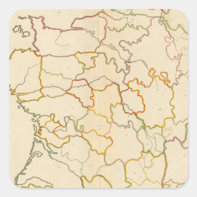 Small French Rivers Outline Square Sticker (Front)