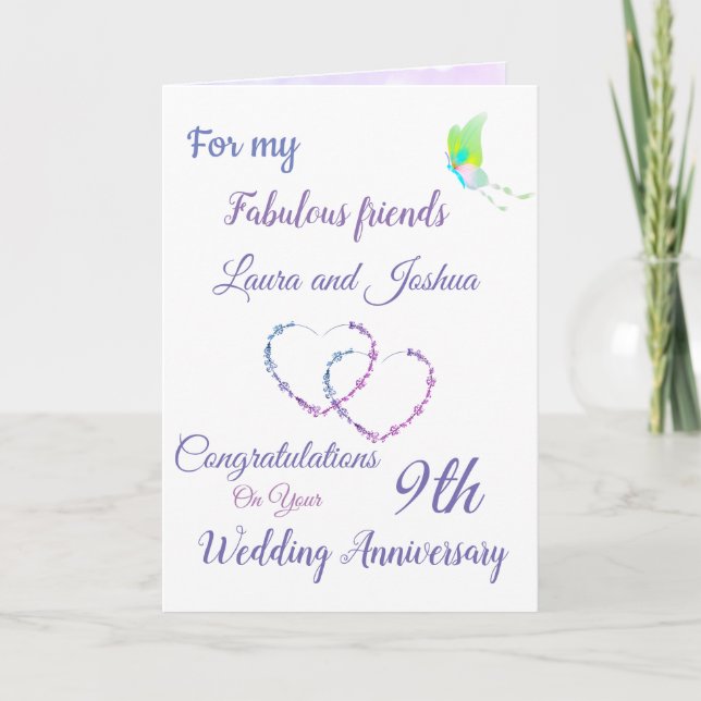 Small Friends 9th Anniversary design greeting Card (Front)