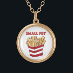 Small Fry French Fries Children's Foodie Necklace<br><div class="desc">Necklace features an original marker illustration of a carton of fast food french fries,  with SMALL FRY in a fun red font.

Don't see what you're looking for? Need help with customisation? Contact Rebecca to have something designed just for you.</div>